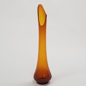 Mid-century modern swung glass vase- 26"H 6"W