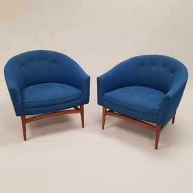 2 Lawrence Peabody upholstered arm chairs (light wear) 25 1/2"H 28 1/2"W