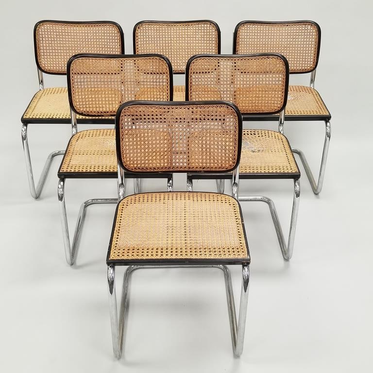 6 Knoll Italy Marcel Breuer cesca chairs (as seen- 3 caning seats damaged) 31"H 18 1/2"W 21"D (1 of 13)