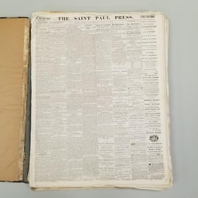 Bound The Saint Paul Press 1865 incl Lincoln's assassination (as seen-maybe incomplete) 24 1/2"H 19