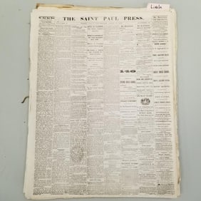 Group The Saint Paul Press 1865 newspaper incl. Lincoln's assassination assorted dates (as seen) 24