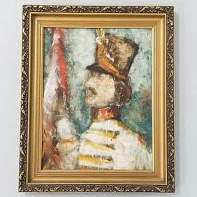 Glocar (Eau Claire, WI) framed unsigned oil painting- 17 3/4"H 14 1/2"W 1 1/4"D