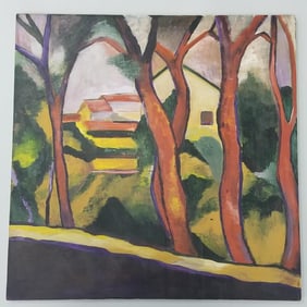 Unframed oil painting on canvas- Flauvist style- 30"H 30"W 3/4"D