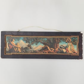 Maxfield Parrish vintage framed print "The Rubaiyat" (as seen-missing exterior frame) 11 1/8"H 33"W