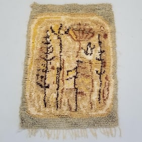 Vintage Rya style hooked rug / wall hanging- 29"H 42"L