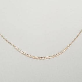 14K rose gold modern necklace set with diamonds- 2.2 grams, 18 1/2"L