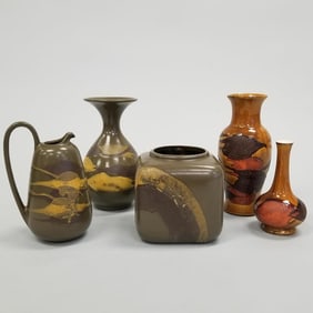 5 vintage Royal Haeger Earth Wrap vases- 10 1/4" H 6 1/4"W