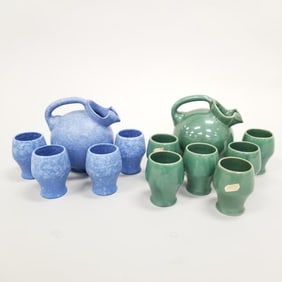 2 Dickota pottery lemonade sets- 8"H 7 3/4"W 6"D