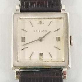 Vintage LeCoultre men's 14k white gold watch model 818/2, case 1" wide (needs service)