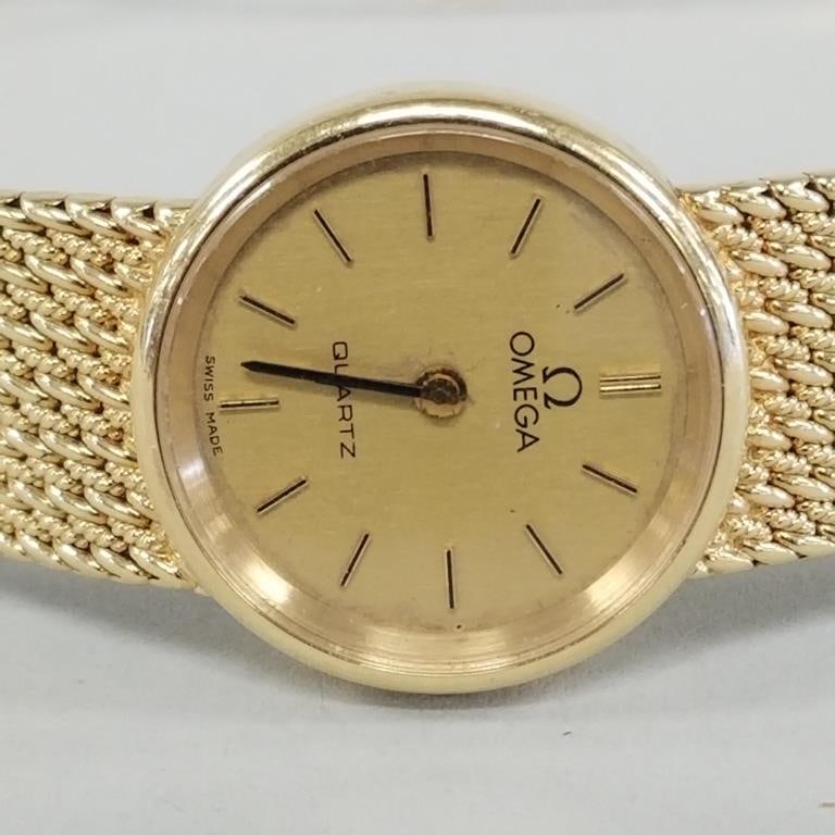 Omega 18k gold ladies watch & band- 43.5g total (weight includes movement) 7" interior circumference (1 of 13)