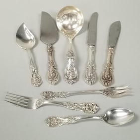 8 Reed & Barton Francis I sterling silver flatware/ serving pieces 7 troy oz total- 7 3/4"L knife