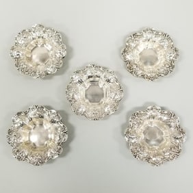 5 Reed & Barton Francis I 3 1/4" sterling silver nut dishes- 8 troy oz. total