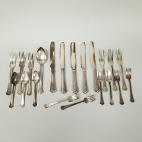 21 pcs Wallace Custis sterling silver flatware- 24 troy oz total with monograms