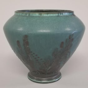 Rookwood decorated vase signed William Henschell 1927 "X"- 6"H 7"D