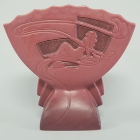 Roseville nude silhouette fan vase- 783-7"H 8"W 3 7/8"D