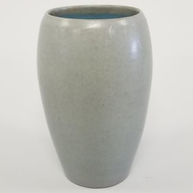 Marblehead grey glaze vase- 5 1/4"H 3 1/4"D