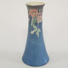 Newcomb College floral decorated bud vase Anna Francis Simpson 1923- 6 1/4"H 3"D