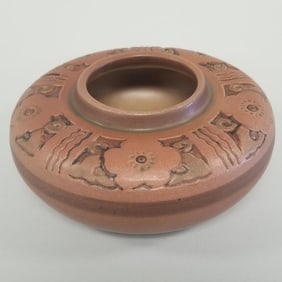 University of North Dakota (UND) School of Mines low bowl Prairie Rose Margaret Cable- 3"H 6 3/4"D