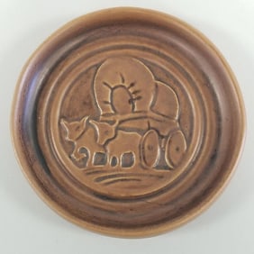 University of North Dakota (UND) School of Mines coaster covered wagon- 4"D