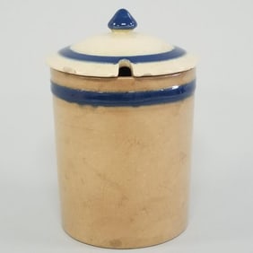 University of North Dakota (UND) School of Mines honey pot w/ lid signed (chips) 5 1/2"H 3 3/4"D