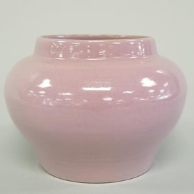 University of North Dakota (UND) School of Mines lavender vase Helen Nelson- 4 3/4"H 6"D