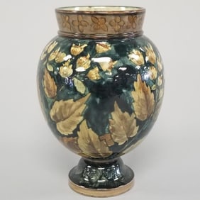 John Bennett (1840-1907) decorated vase signed on bottom (minor nick to base) 5 1/2"H 3 3/4"D