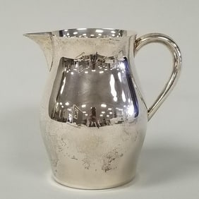 Tiffany & Co sterling silver pitcher 8 troy oz- 5 1/8"H 5 1/2"W 4"D