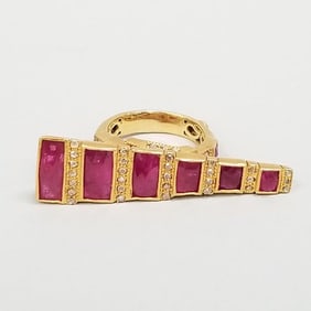 Coomi Luminosity 20K gold, ruby & diamond ring- 16.8 grams- size 8 1/4"