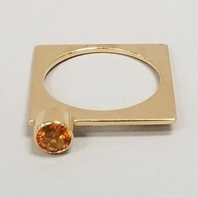 Marraccini 14K gold & 5mm citrine stacker ring- 3.0 grams- size 7