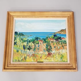 Yolande Ardissone framed signed oil painting on canvas- 29"H 33 1/2"W