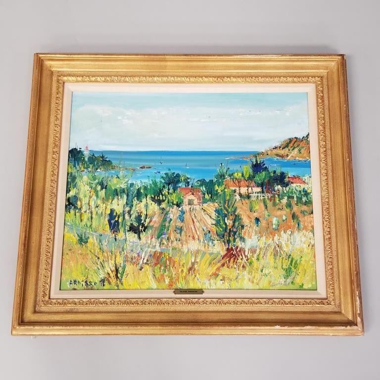 Yolande Ardissone framed signed oil painting on canvas- 29"H 33 1/2"W (1 of 11)