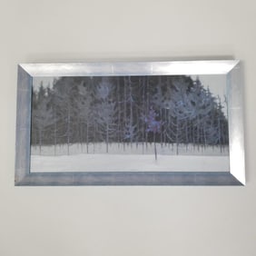 Mary Jo Van Dell framed signed oil painting on canvas- 15 3/4"H 28 3/4"W