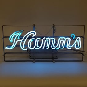 Vintage Hamm's neon script sign- working- 12"H 24"W 6 1/2"D