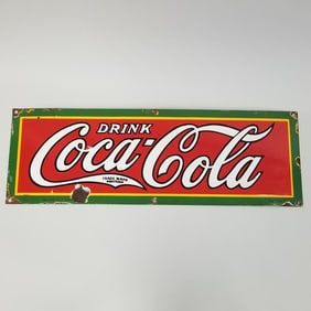 Antique porcelain Coca Cola sign Tenn. Enamel Mfg Co Nashville 192(?)- some as seen- 10"H 30"W