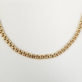 14k gold fancy link necklace: 37.7g, 19"L