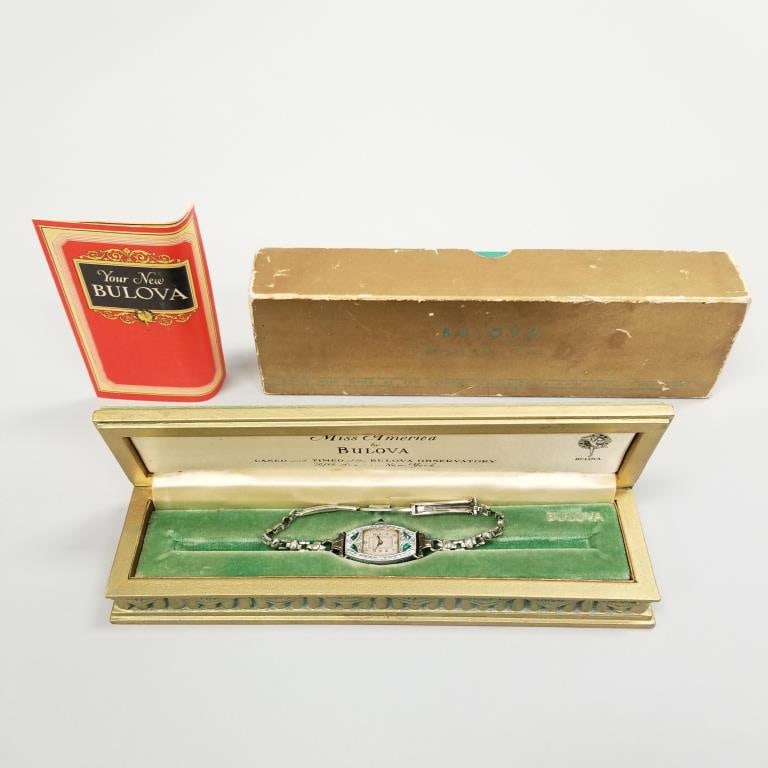 Miss America by Bulova Deco ladies watch w/ original boxes: Miss America by Bulova Deco ladies watch w/ original boxes