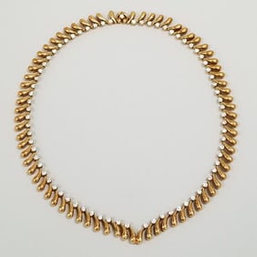 Tested 18K gold necklace s/w 70 natural diamonds: approx. 3.00 tcw- 71.1 grams, 16"L with hinged