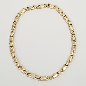 18K gold heavy link necklace- 78.2 grams, 16"L