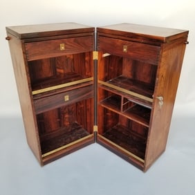 Dyrlund Denmark captain's rosewood bar- (some finish wear) 35 1/2"H 23 1/4"W 17 3/4"D (closed)