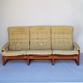 Jydsk Mobelvaerk Denmark Interform Collection modular teak 3-seat sofa (fabric as seen, needs new