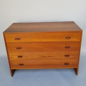 Hans Wegner for Ry Mobler Danish modern teak chest with 4 drawers- 28 1/4"H 39 3/8"W 20 1/2"D