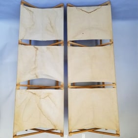 2 Borge Mogensen for Carl Hansen (unsigned) patio deck folding daybeds (canvas staining) with new