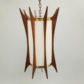 Mid Century modern hanging light fixture- 20"H 12"W fixture only