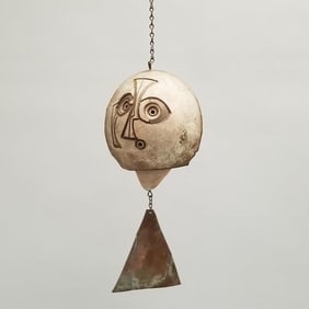 Paolo Soleri by Cosanti ceramic wind bell- 13"L drop length not incl chain