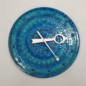 Aldo Londi Howard Miller Bitossi Meridan wall clock (some chips) 14 1/2" diameter 2" deep