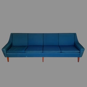 Folke Ohlsson for Dux (attribution) upholstered blue sofa (as seen- foam broken down, upholstery