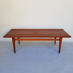 Finn Juhl for France & Sons Denmark teak coffee table Illums Bolighus label- 17 3/4"H 57"W 21 1/8"D