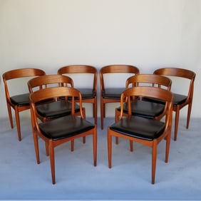 Set 8 Johannes Andersen teak dining chairs- 28 1/2"H 19 1/2"W 19 1/2"D