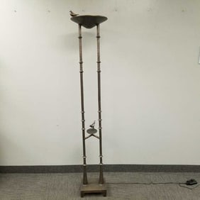 Thomas Corbin contemporary bronze floor lamp 81"H 15 1/4"D