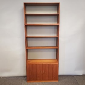 Borge Mogensen Solborg Mobler- Denmark- teak bookcase with doors- 70 1/2"H 39 5/16"W 12 3/4"D &
